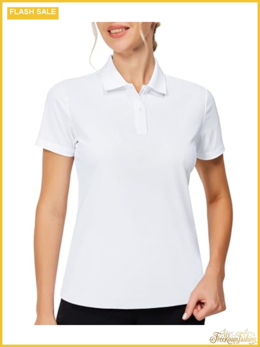 Womens Golf Polo Shirt Short Sleeve Quick Dry UPF 50+ Collared Active